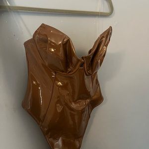 Latex mocha corset. House of CB. New. Worn once.